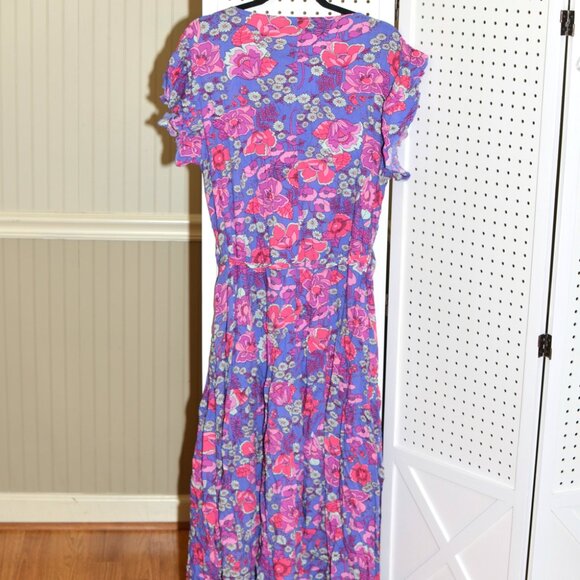 Plus Size 3X RusttyDustty Vibrant Pink & Purple Floral Boho Chic Maxi Dress NWT - Picture 9 of 11